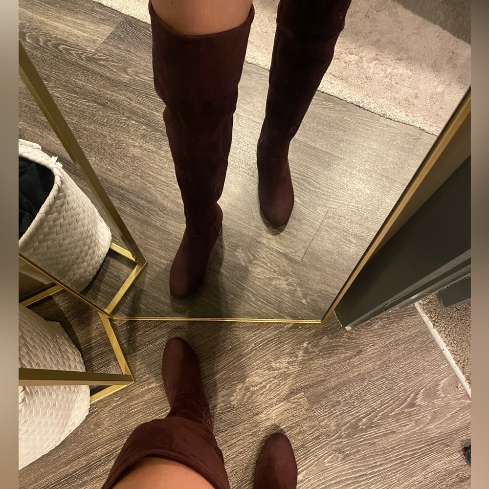 Michael Kors Jamie burgundy boot. Thigh high on me (5’2) in great condition